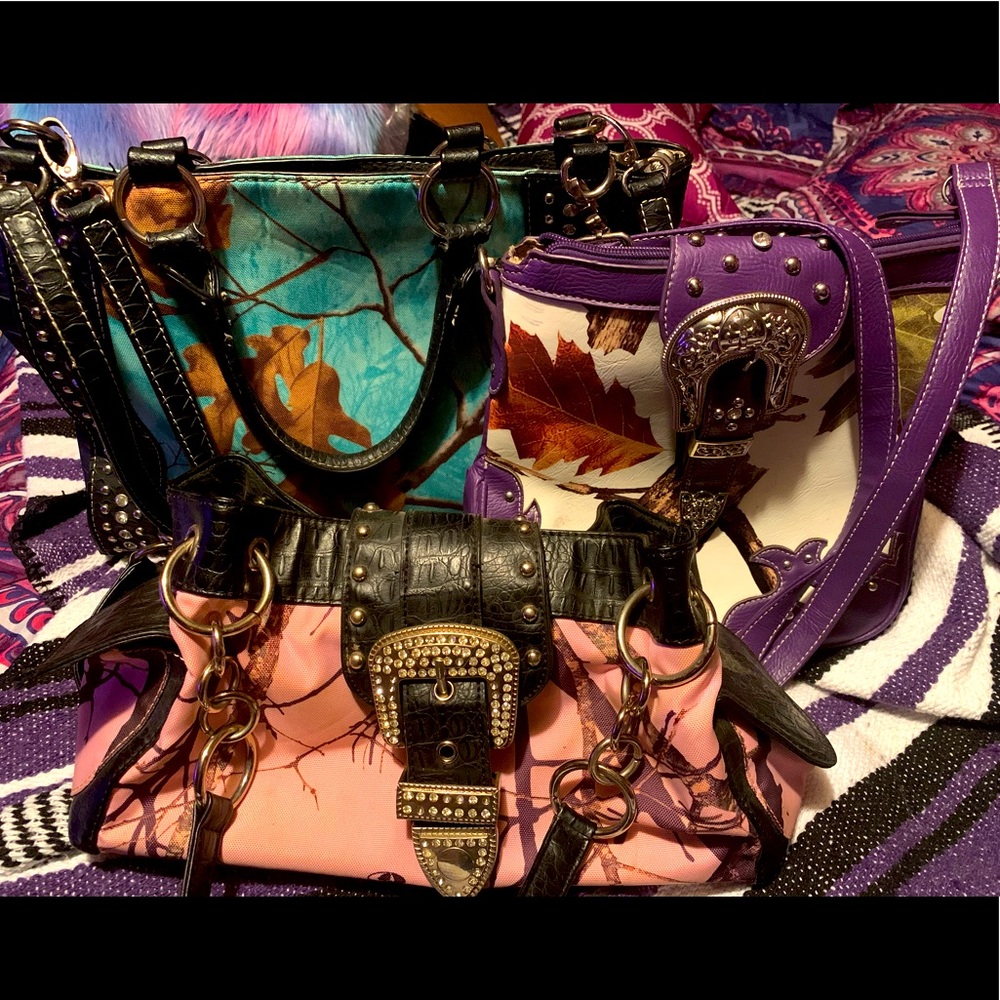 (3) camo purses lot